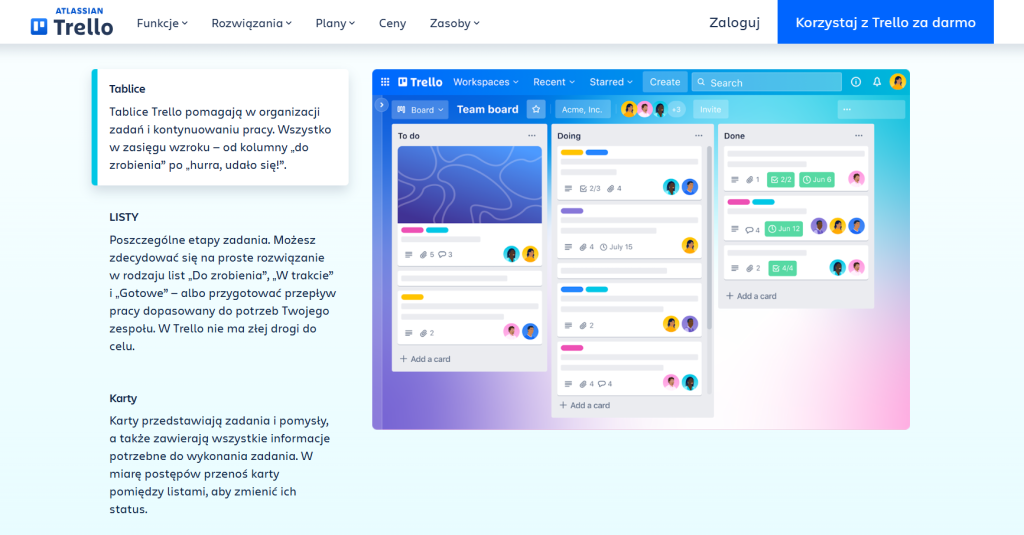 Plan zdjęciowy - trello