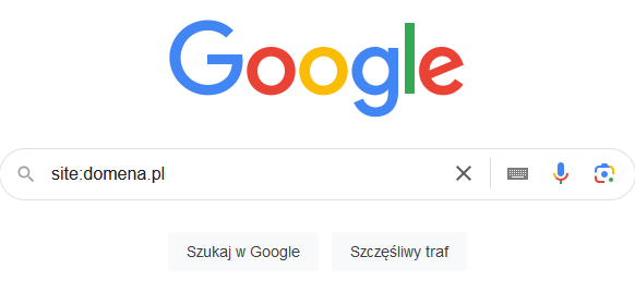 wyświetlanie trony w Google - site