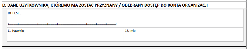 wniosek o dane użytkownika