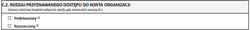 wniosek o rodzaj dostępu